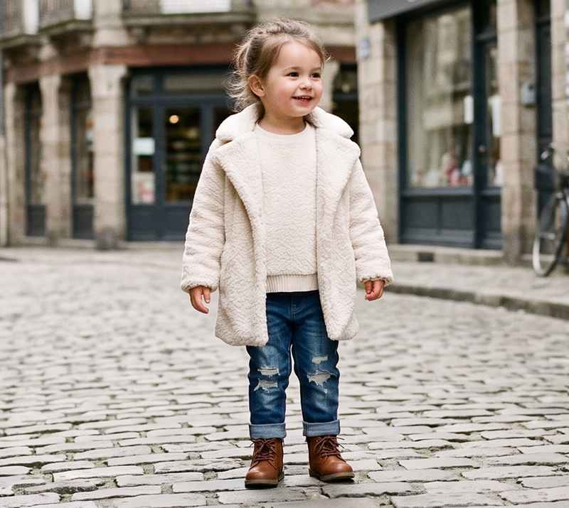 Ivory Teddy Kids Coat