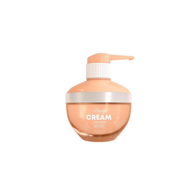 Beauty Cream pump bottle in peach color