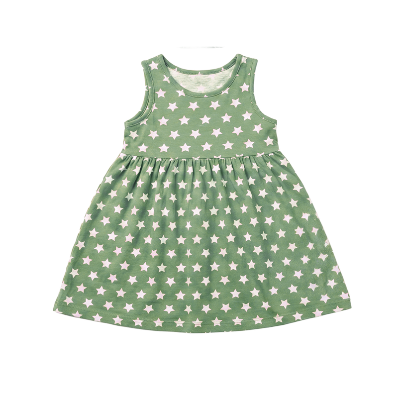 Star Print Sleeveless Dress