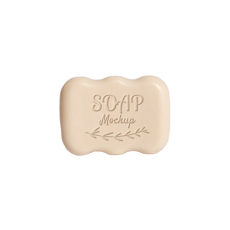 Natural Gentle Bar Soap with embossed design in soft beige color