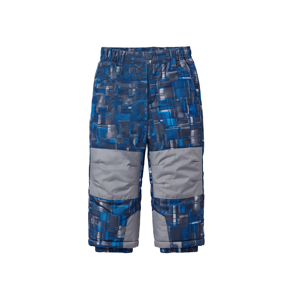 Blue Plaid Snow Pants for Toddler Boys flat lay
