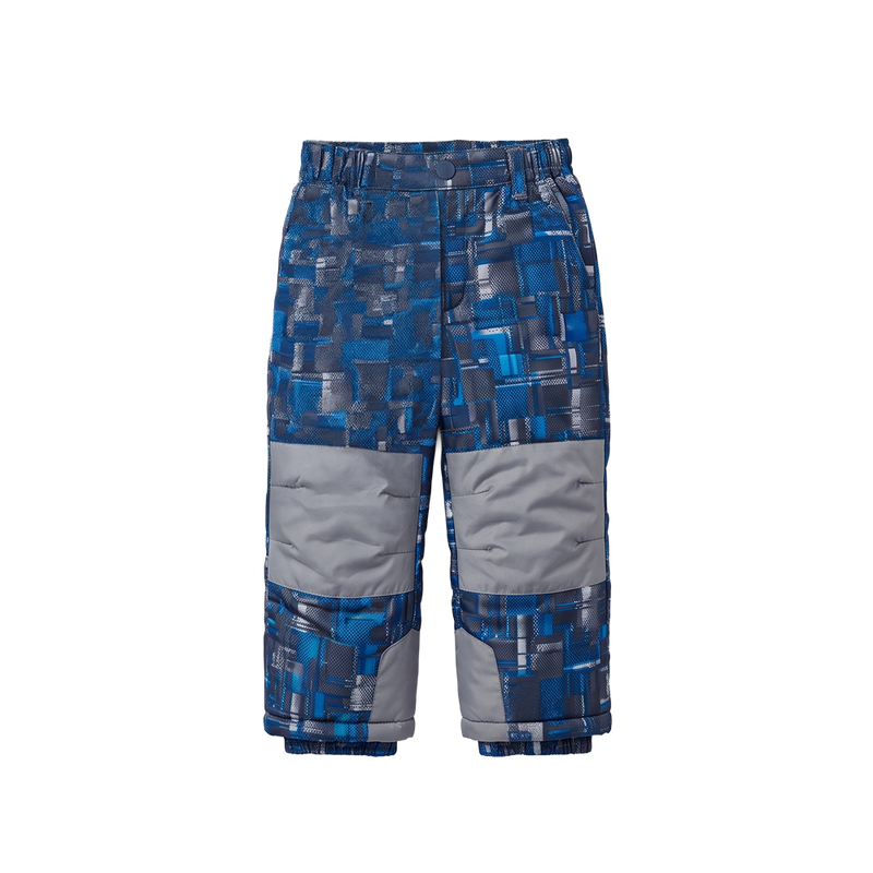 Blue Plaid Snow Pants for Toddler Boys flat lay