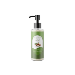 Hazelnut Nourishing Dispenser Lotion in clear pump bottle with green label