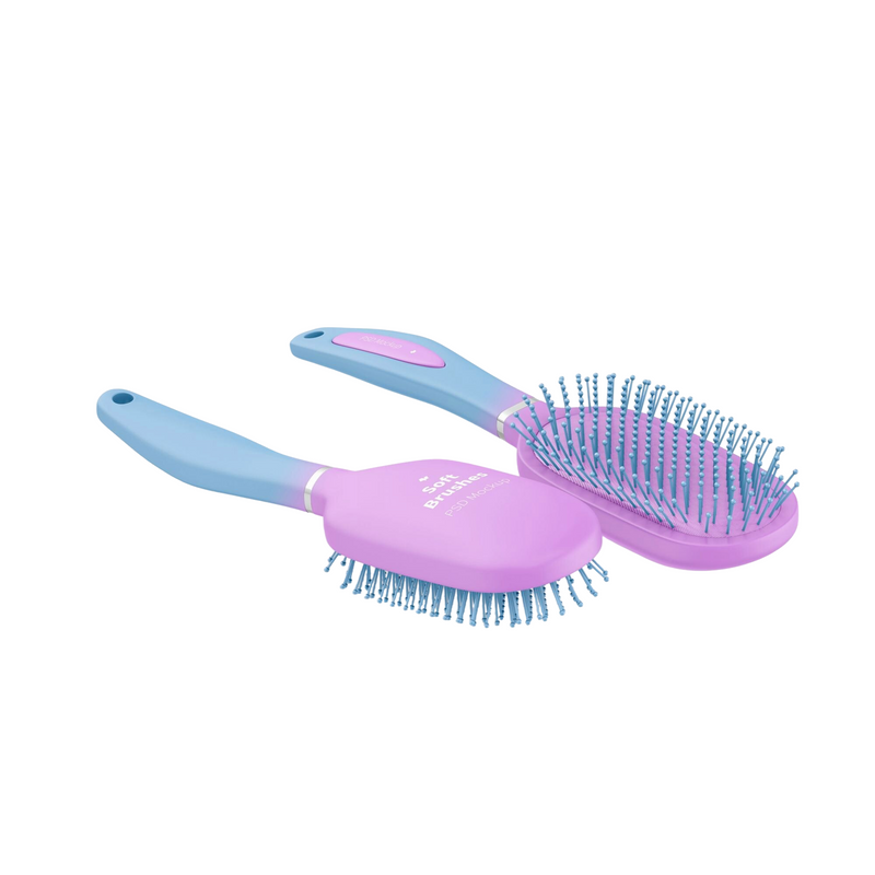 Soft Brushes Set for Kids in pink and blue, large and small sizes