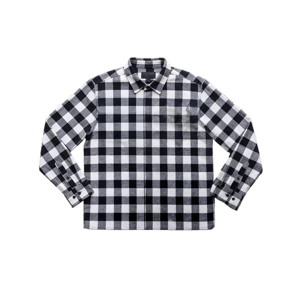 Chemise à carreaux monochrome