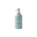 Mint blue baby foam body wash pump bottle with a cute bunny illustration