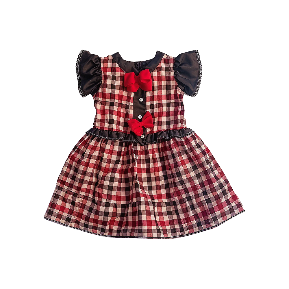 Red Plaid Bow Dress