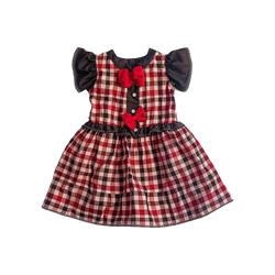 Red Plaid Bow Dress