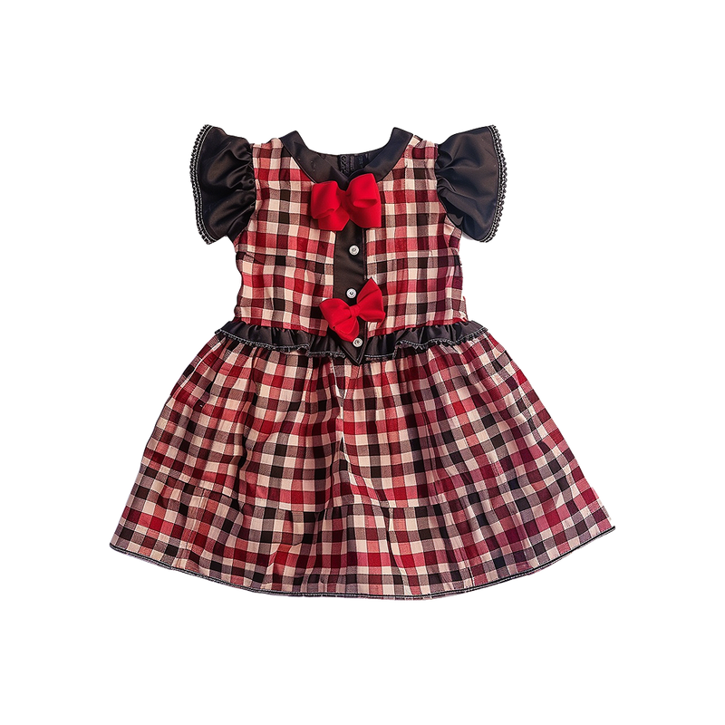 Red Plaid Bow Dress