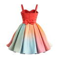 Sunset Rainbow Bow Dress