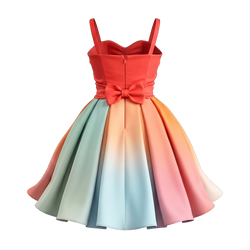 Sunset Rainbow Bow Dress