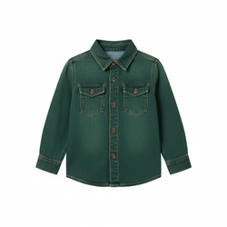 Green denim shirt product image
