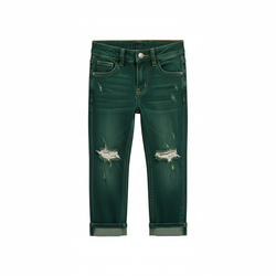 Green distressed jeans product image