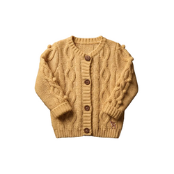 Heirloom Knit Cardigan in warm butter yellow, square product image