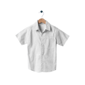 White Classic Cotton Shirt for Boys - flat lay on hanger, white background