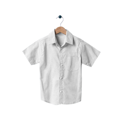 White Classic Cotton Shirt for Boys - flat lay on hanger, white background
