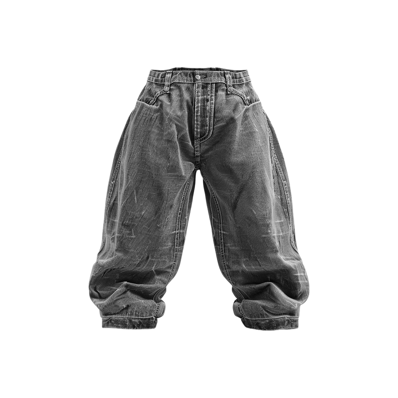 Wide-Leg Cargo Jeans