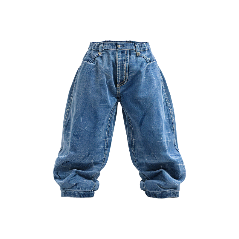 Wide-Leg Cargo Jeans