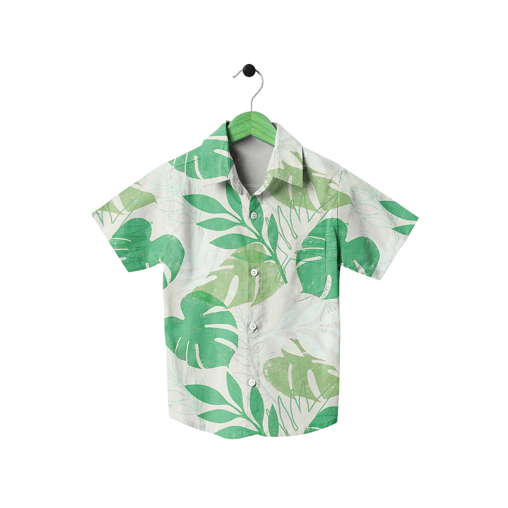 Tropical Leaf Print Short Sleeve Shirt