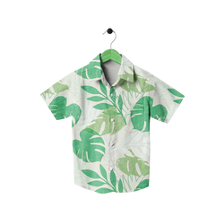 Tropical Leaf Print Short Sleeve Shirt