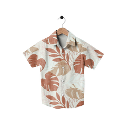 Tropical Leaf Print Short Sleeve Shirt