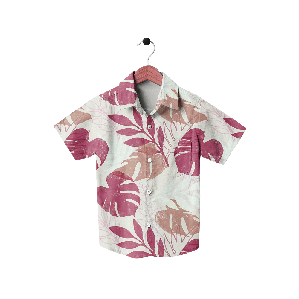 Tropical Leaf Print Short Sleeve Shirt