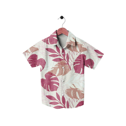 Tropical Leaf Print Short Sleeve Shirt