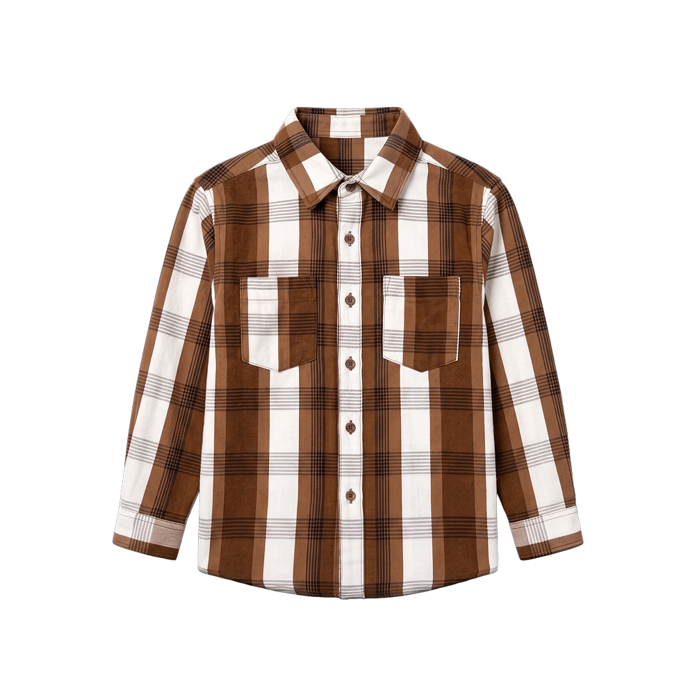 Boys Plaid Flannel Shirt - Model Lifestyle Shot