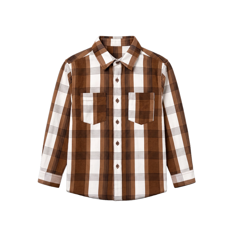 Boys Plaid Flannel Shirt - Model Lifestyle Shot